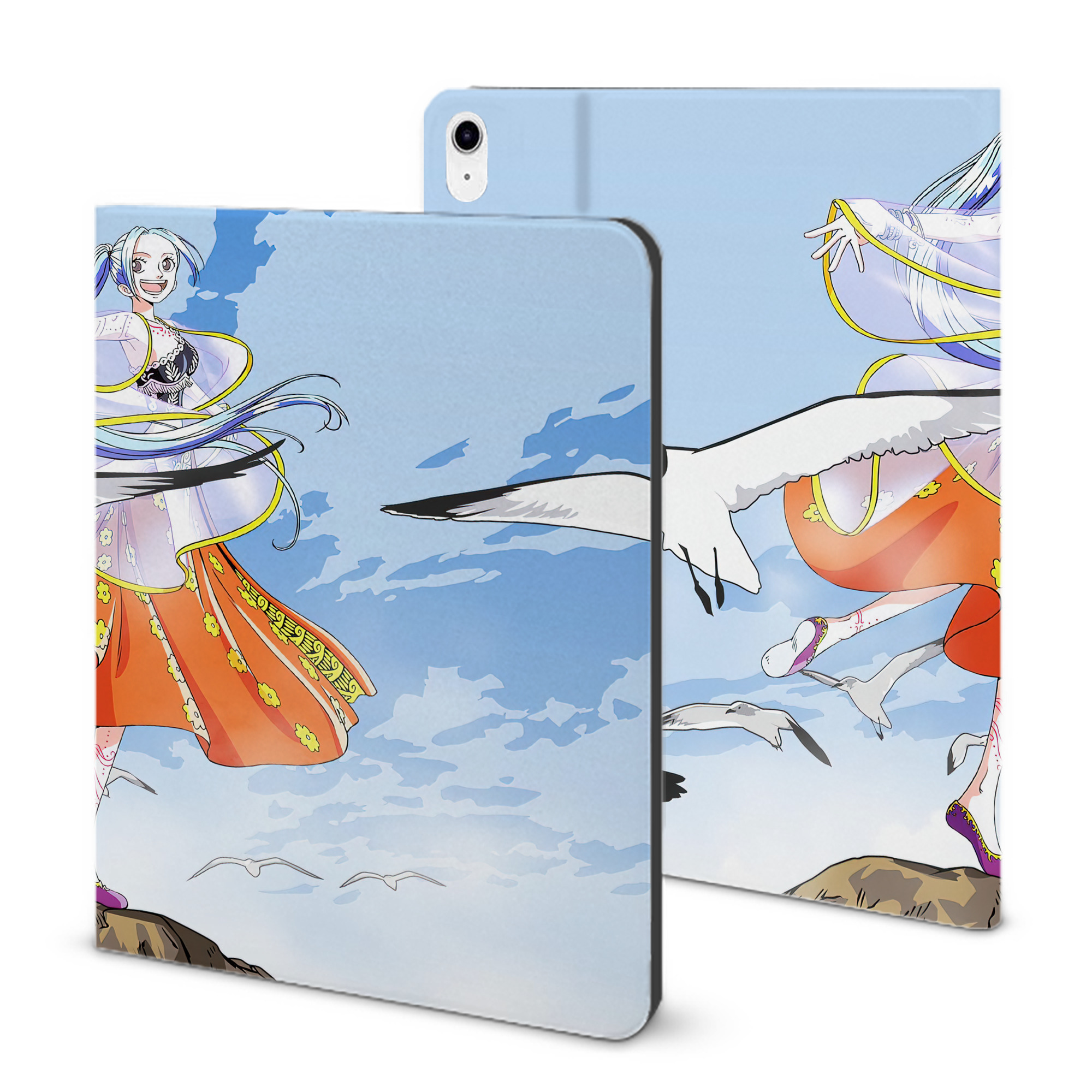 （画像用） ワンピース ONE PIECE IPad ケース ブック型 PUレザー TPU 耐衝撃 軽量 薄型 ペン収納なし 全面保護 IPad 各モデル対応